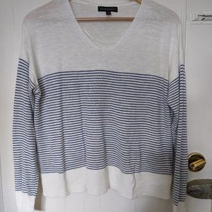 Banana Republic, light blue striped linen sweater, size M